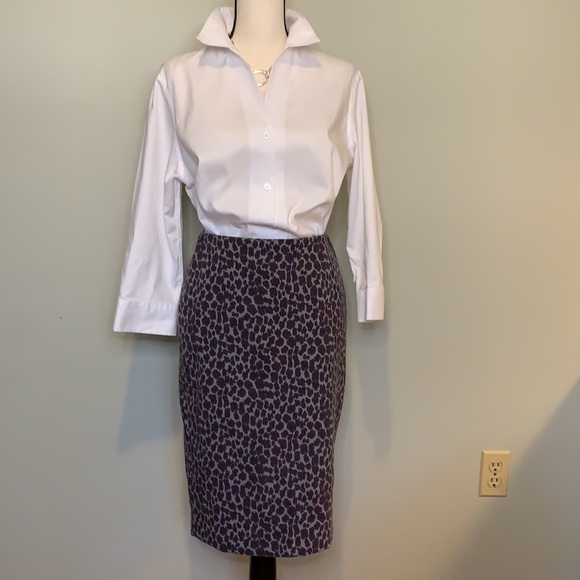 Talbots Leopard Print Pencil Skirt Sz 2 - Picture 2 of 10